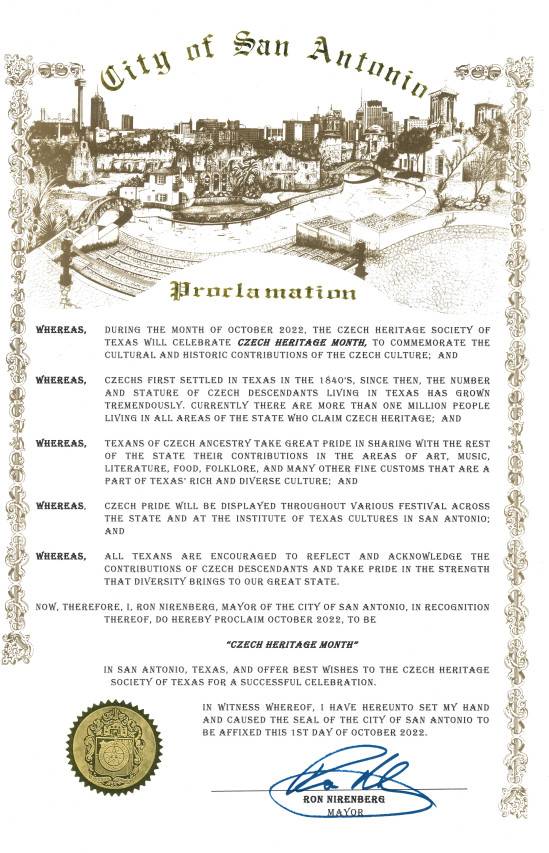 Proclamation by the City of San Antonio, Texas