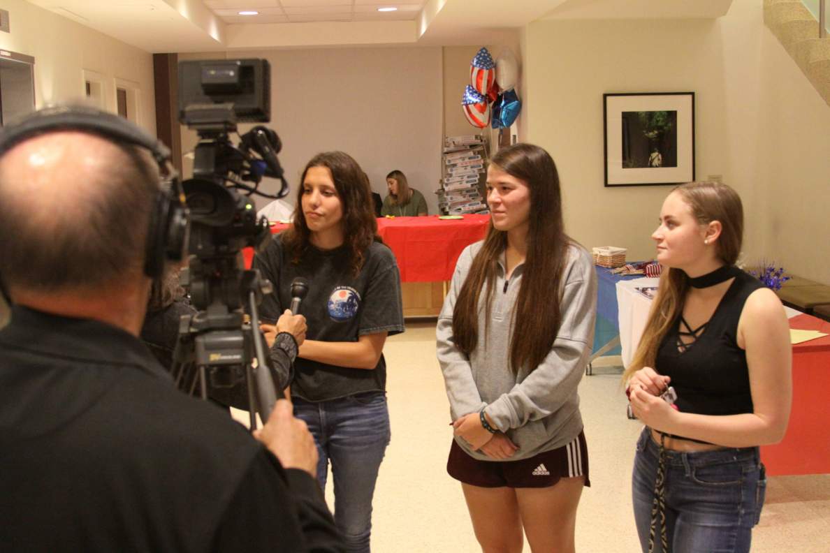 Students being interviewed by KTSW