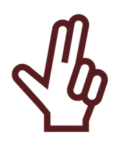 State hand sign in maroon 