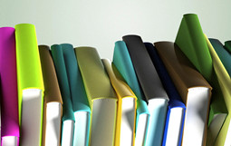 Row of multi-colored books