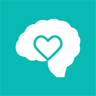 Brain with a Heart outline within