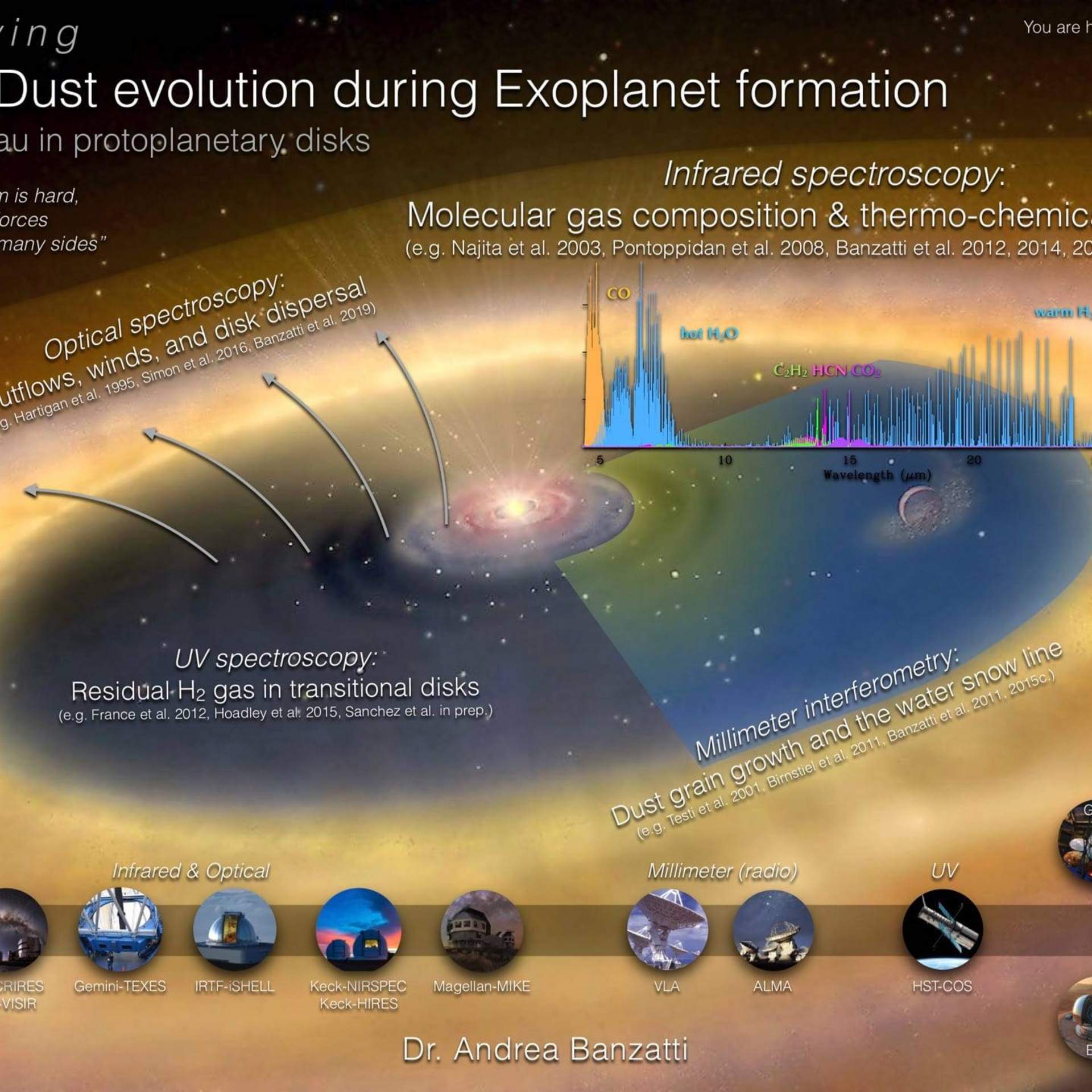 Dust and gas evolution during exoplanet formation. 