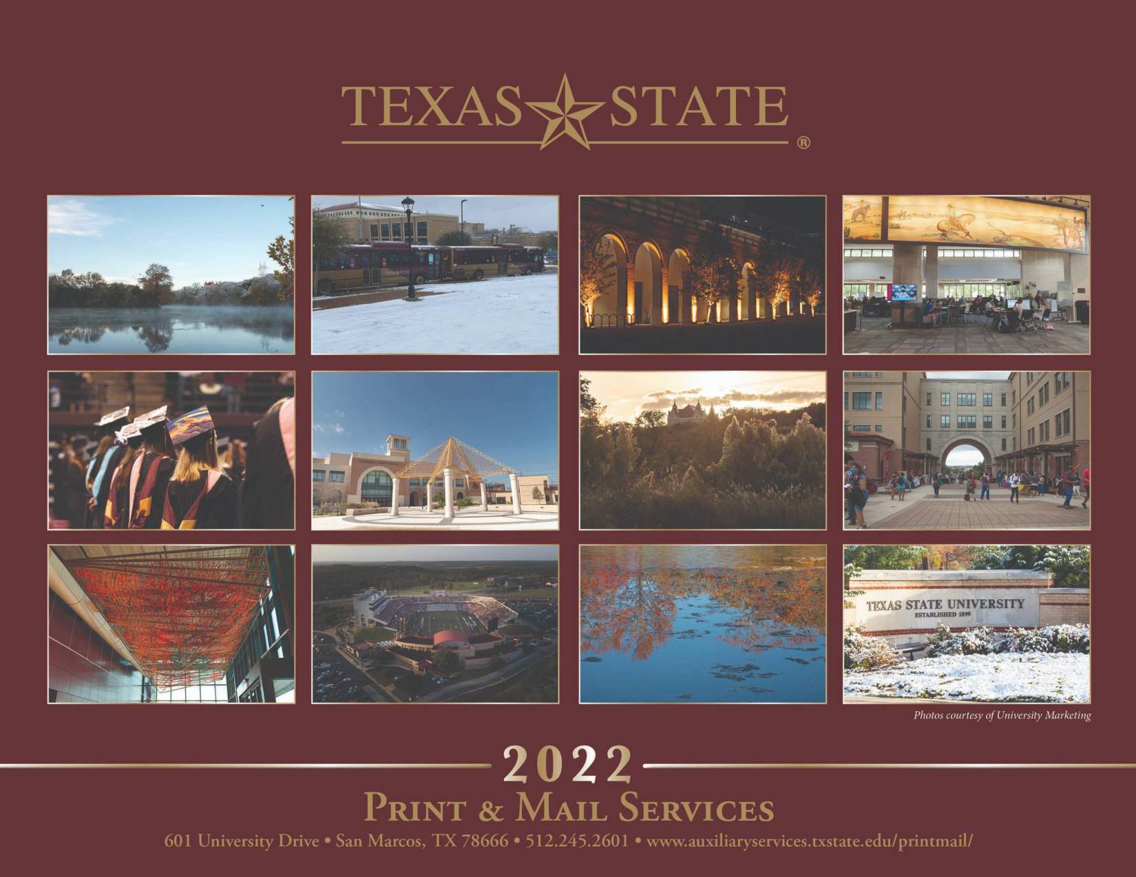 Texas State 2022 Calendar Texas State Calendars : Print & Mail Services : Texas State University