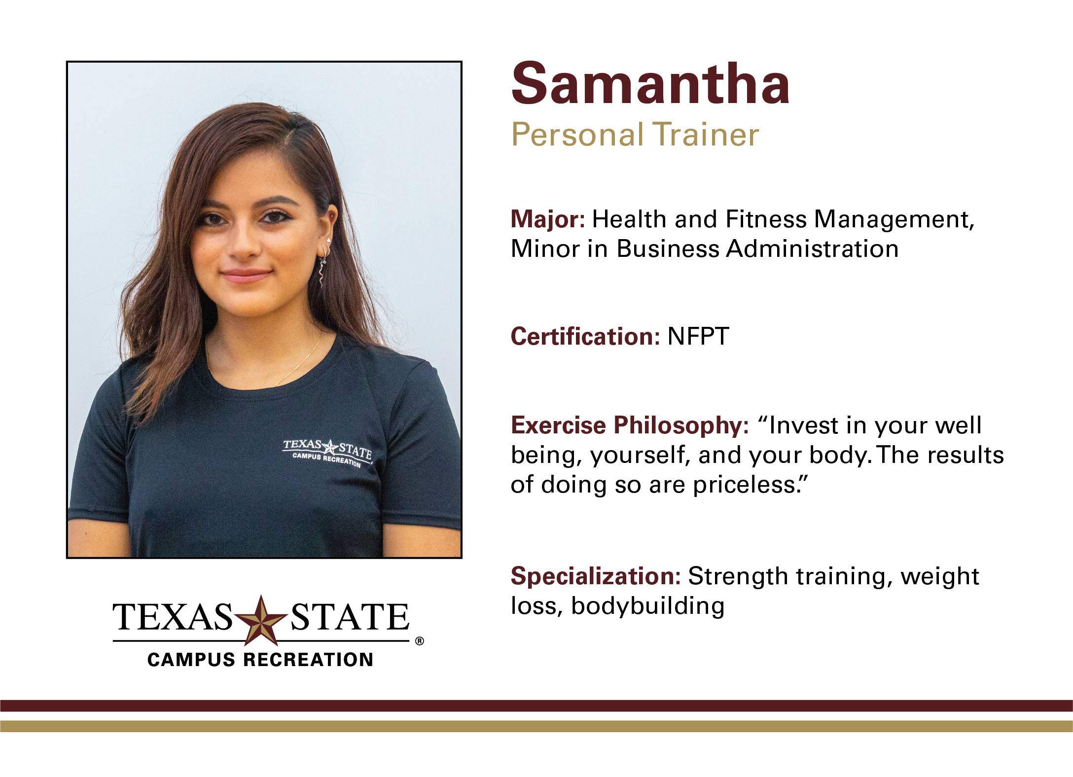 A bio of Samantha one of the SRC trainers