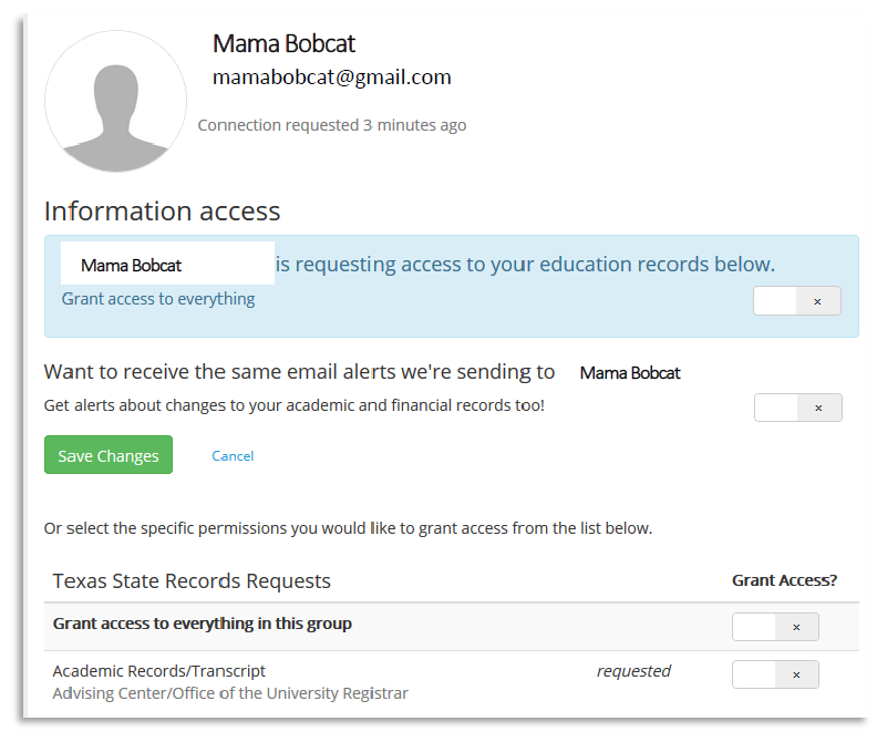 Approve Request in Bobcat Parent Portal