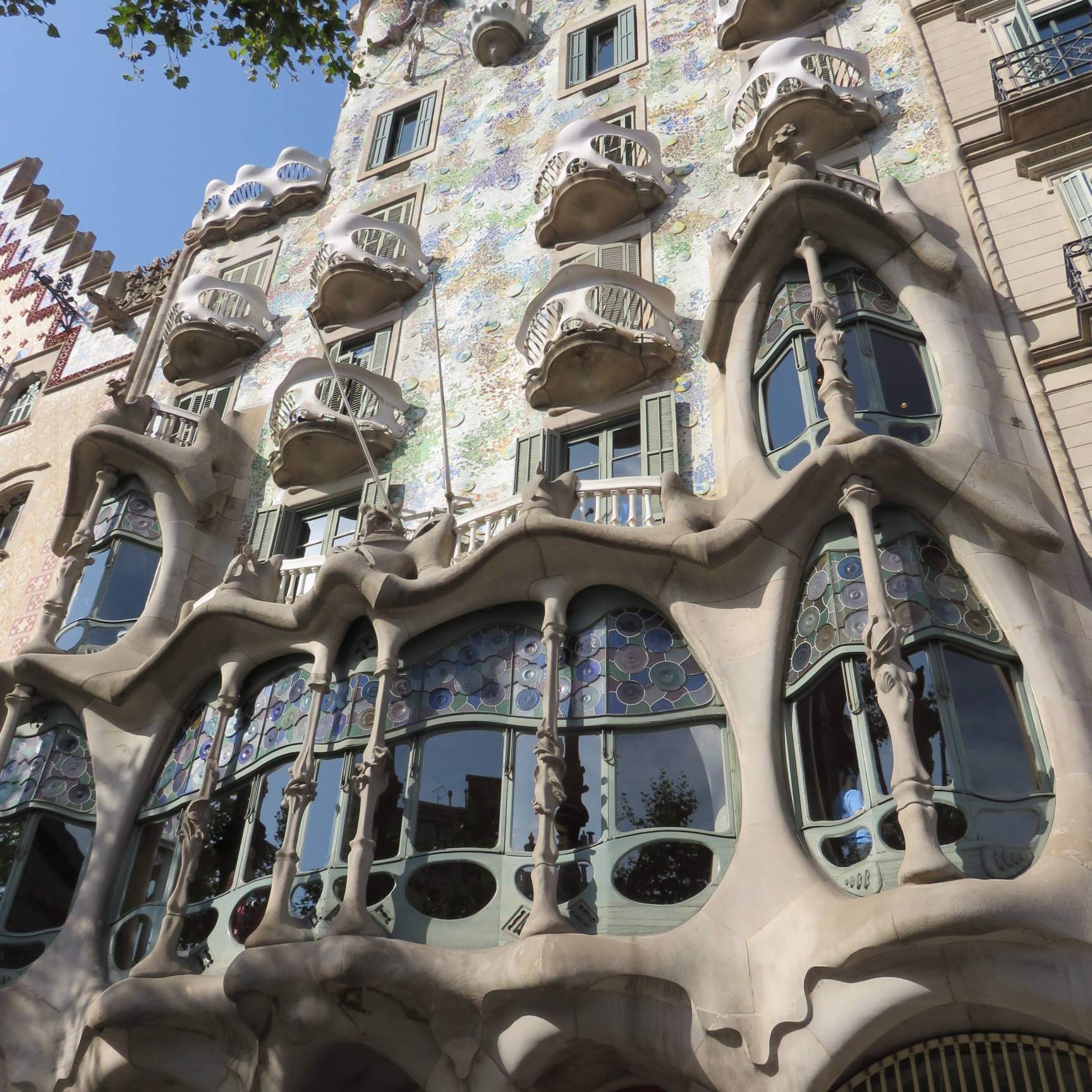 Famous Battlo House designed by Antoni Gaudi