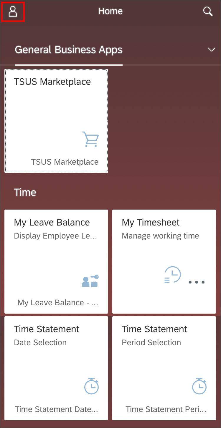 SAP mobile screenshot