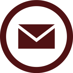 maroon email icon in circle