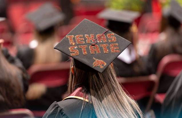 texas state logo on graduation cap