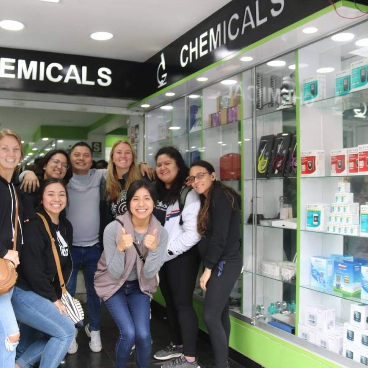 Shopping for lab supplies in Lima