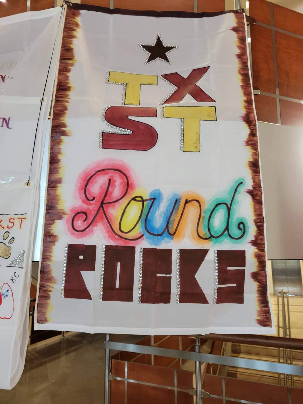 Homecoming Banner reading "TXST Round Rocks"