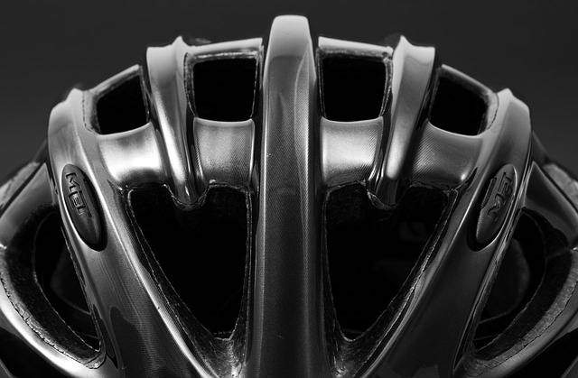 closeup of bicycle helmet