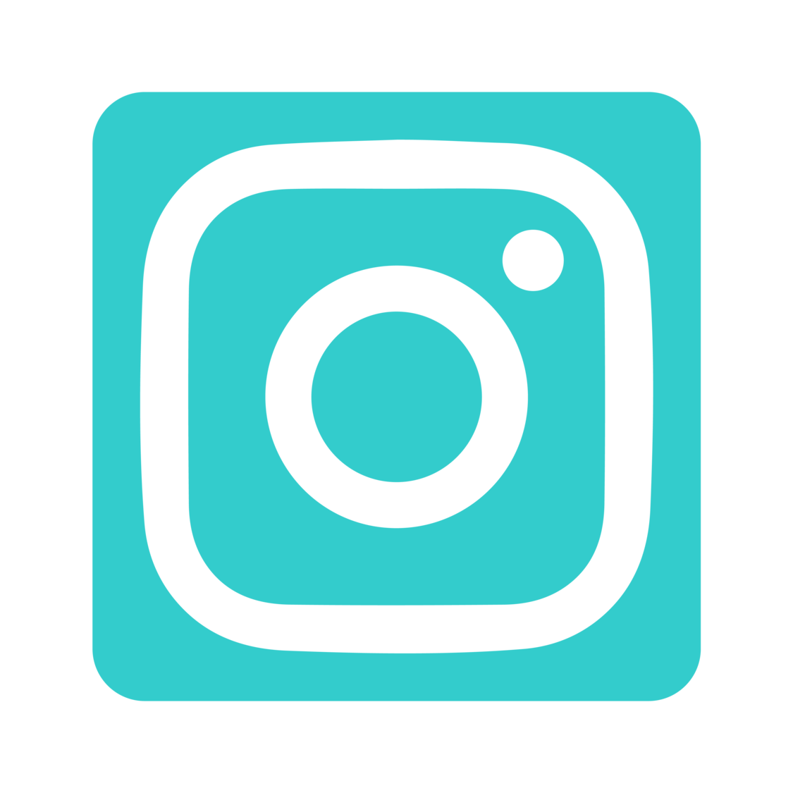 Teal Instagram logo of outlines of a polaroid camera.