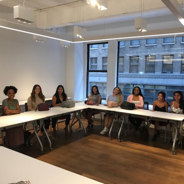 2017 program students in class in New York City