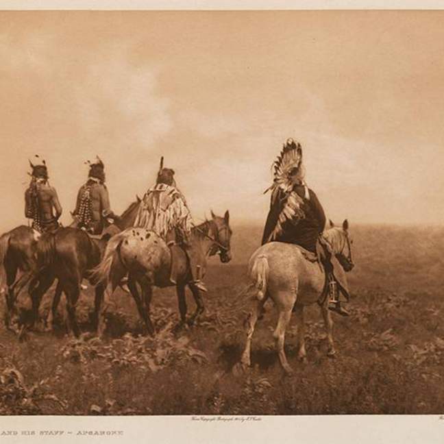 The Chief and His Staff by Edward Curtis