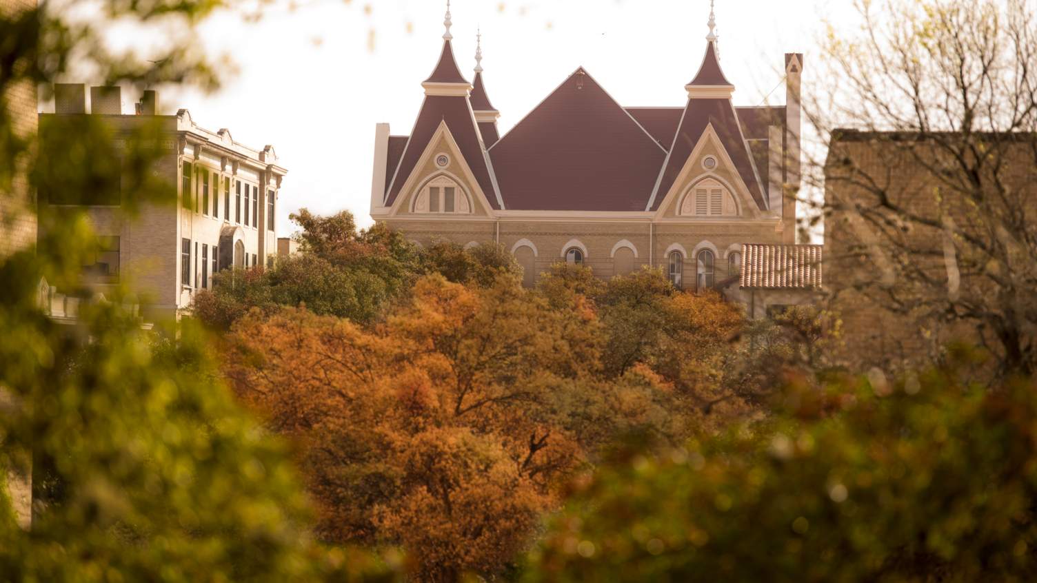 Old Main during the fall
