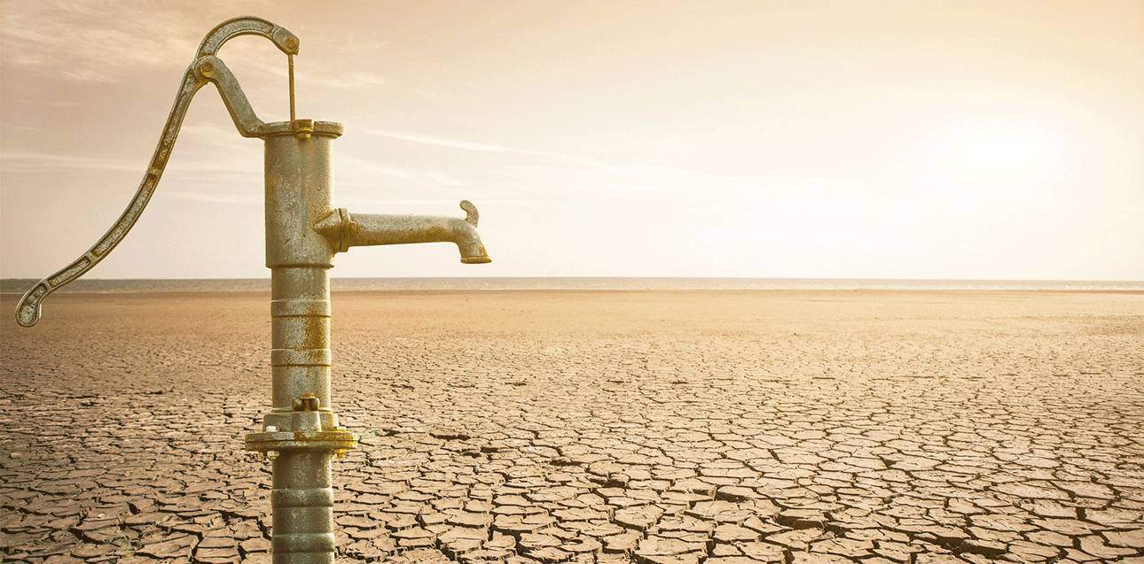 water faucet in dry desert