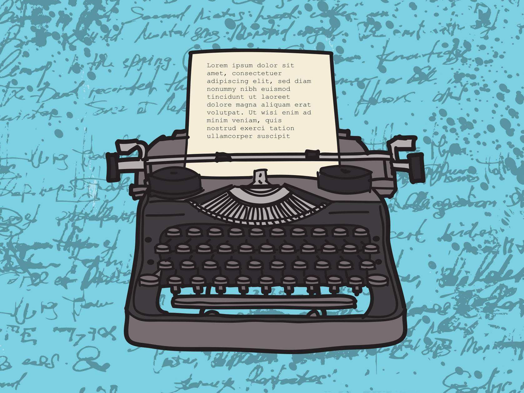 digital graphic of typewriter