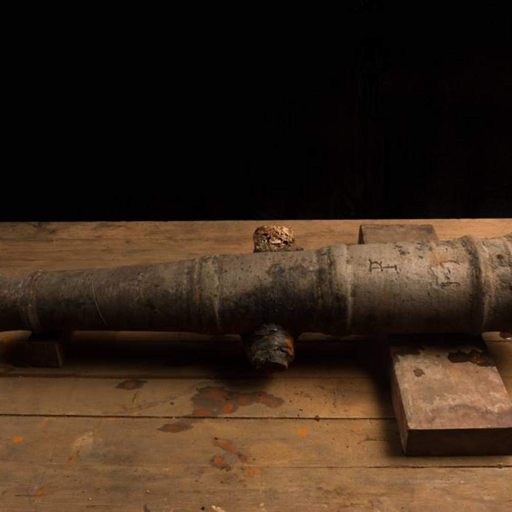 One of Morgan's guns from Lajas Reef under conservation (Kingston Images-Captain Morgan Rum)
