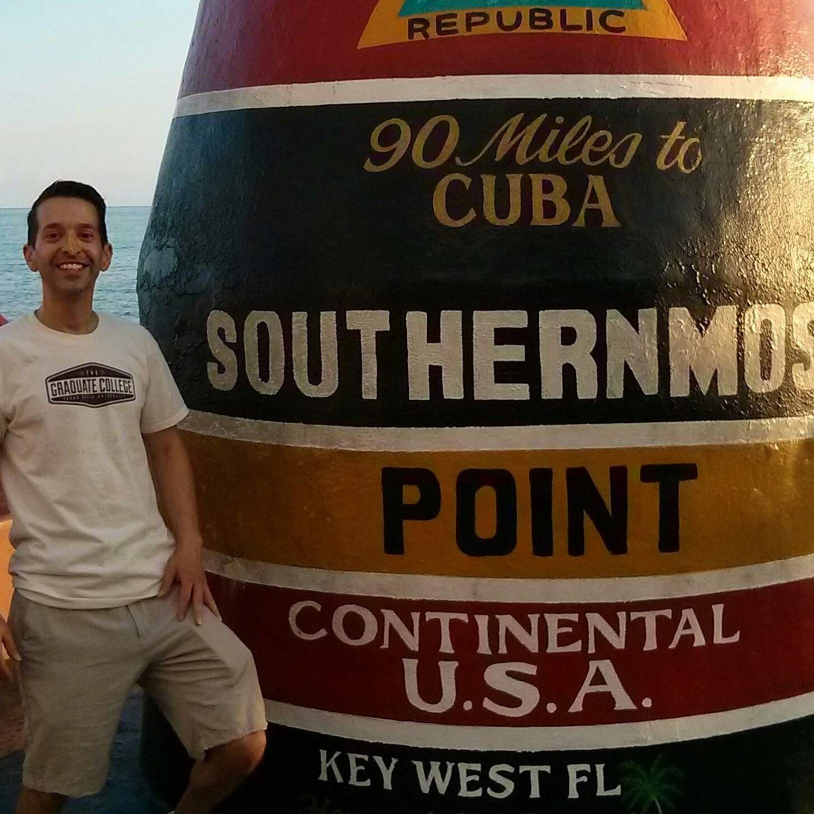 Edwardo Rodriguez200e standing at the southernmost point of the continental US in Key West, FL.