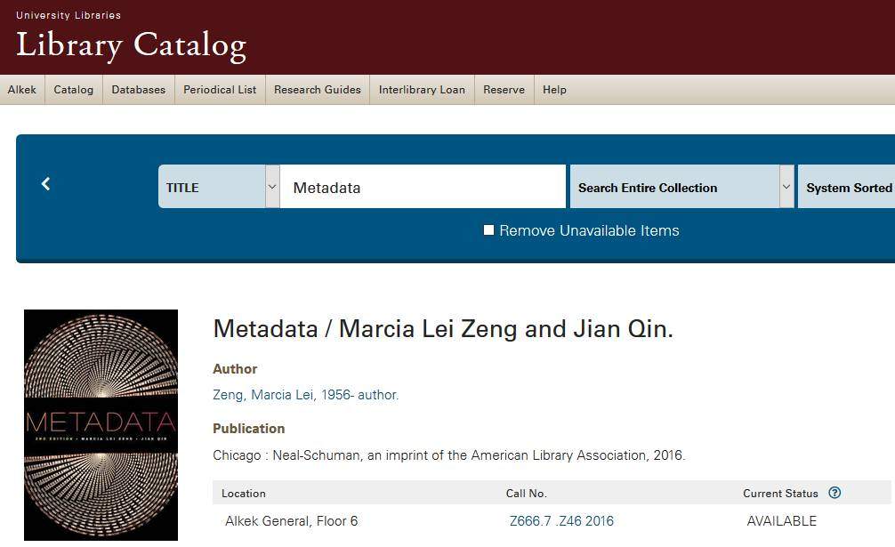 metadata webpage
