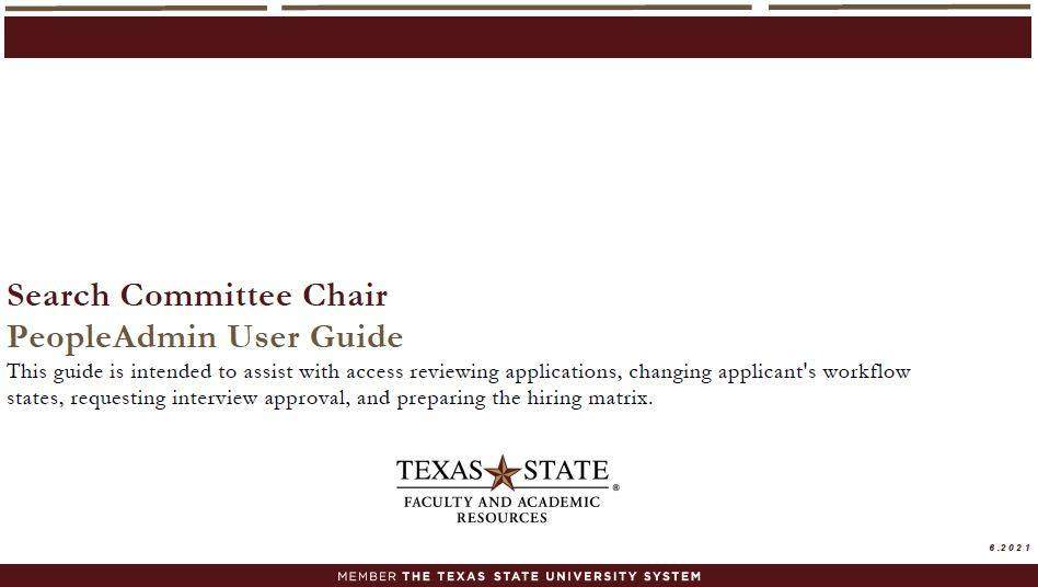 Search Committee Chair User Guide