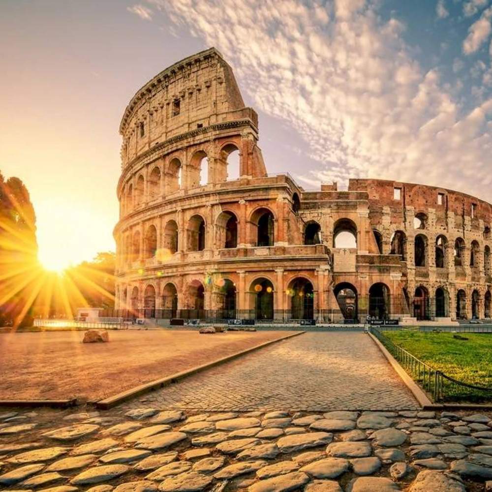 Roman Coliseum at sunset