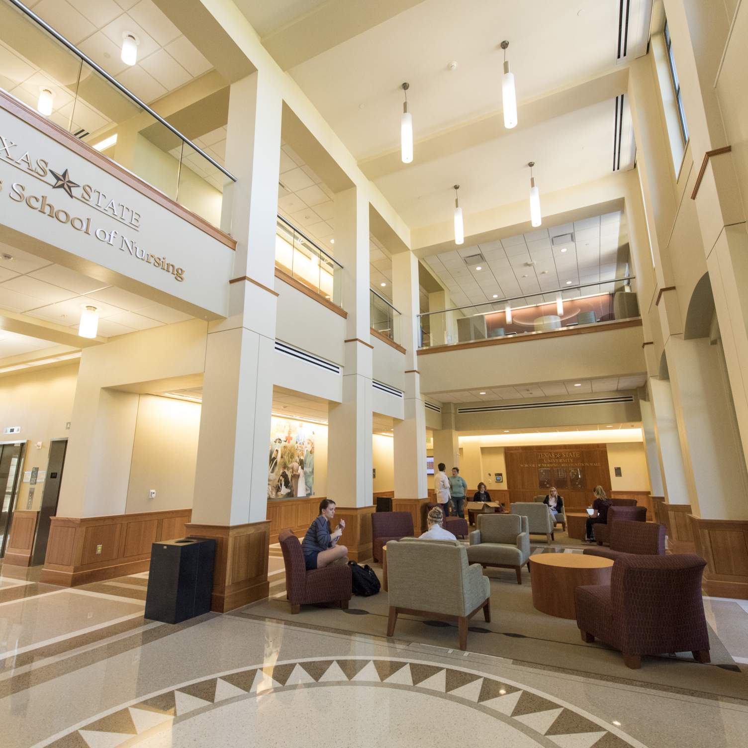 interior view of a round rock campus building lobby