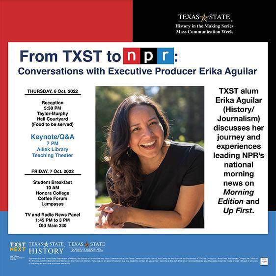 TXST to NPR  event flyer 