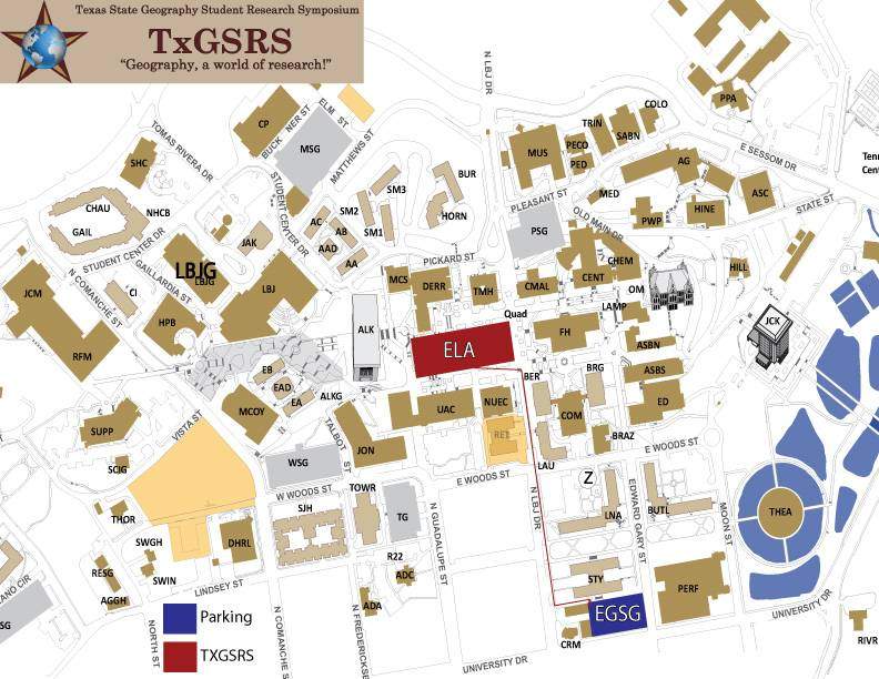 Map Department Of Geography Texas State University