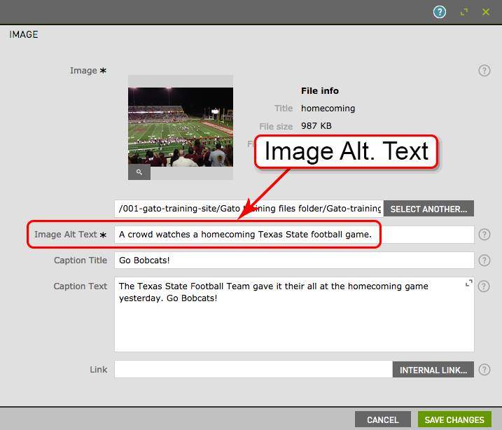 The alt textbox on the slider image card is highlighted.