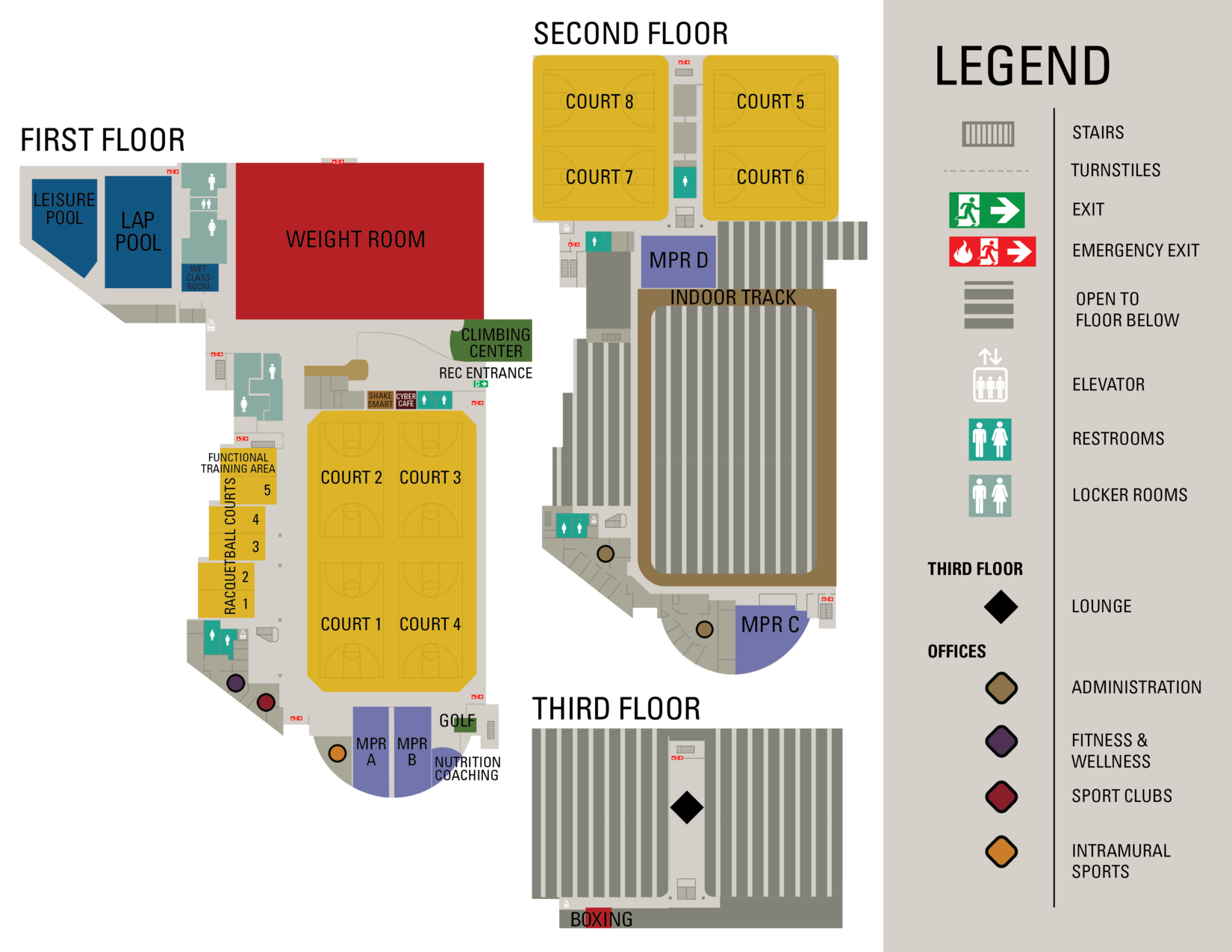 Map Of Student Recreation Center before covid nineteen