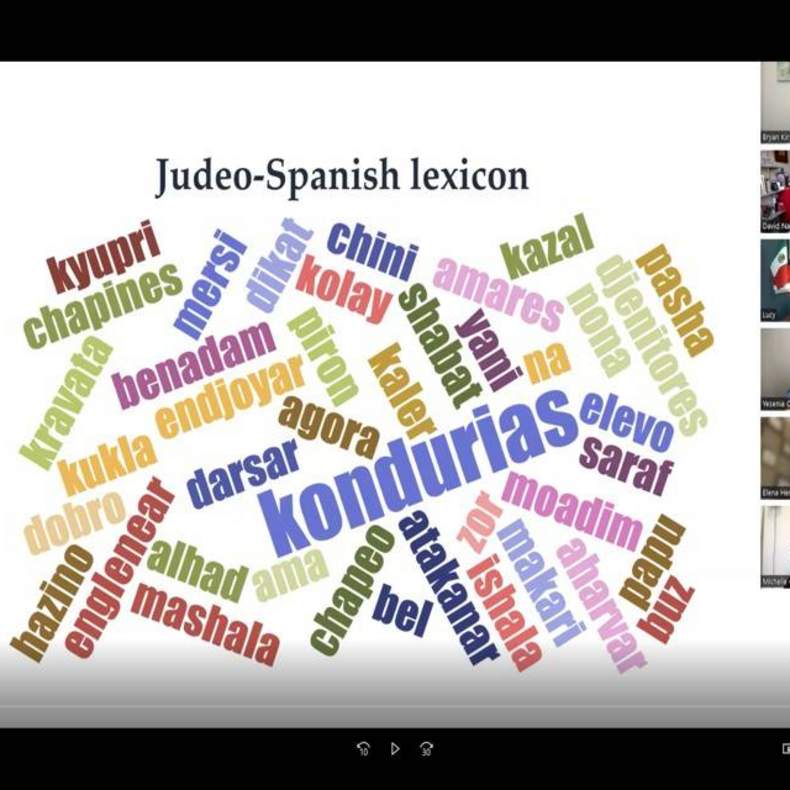 Screenshot from Zoom presentation: "Judeo-Spanish Lexicon"