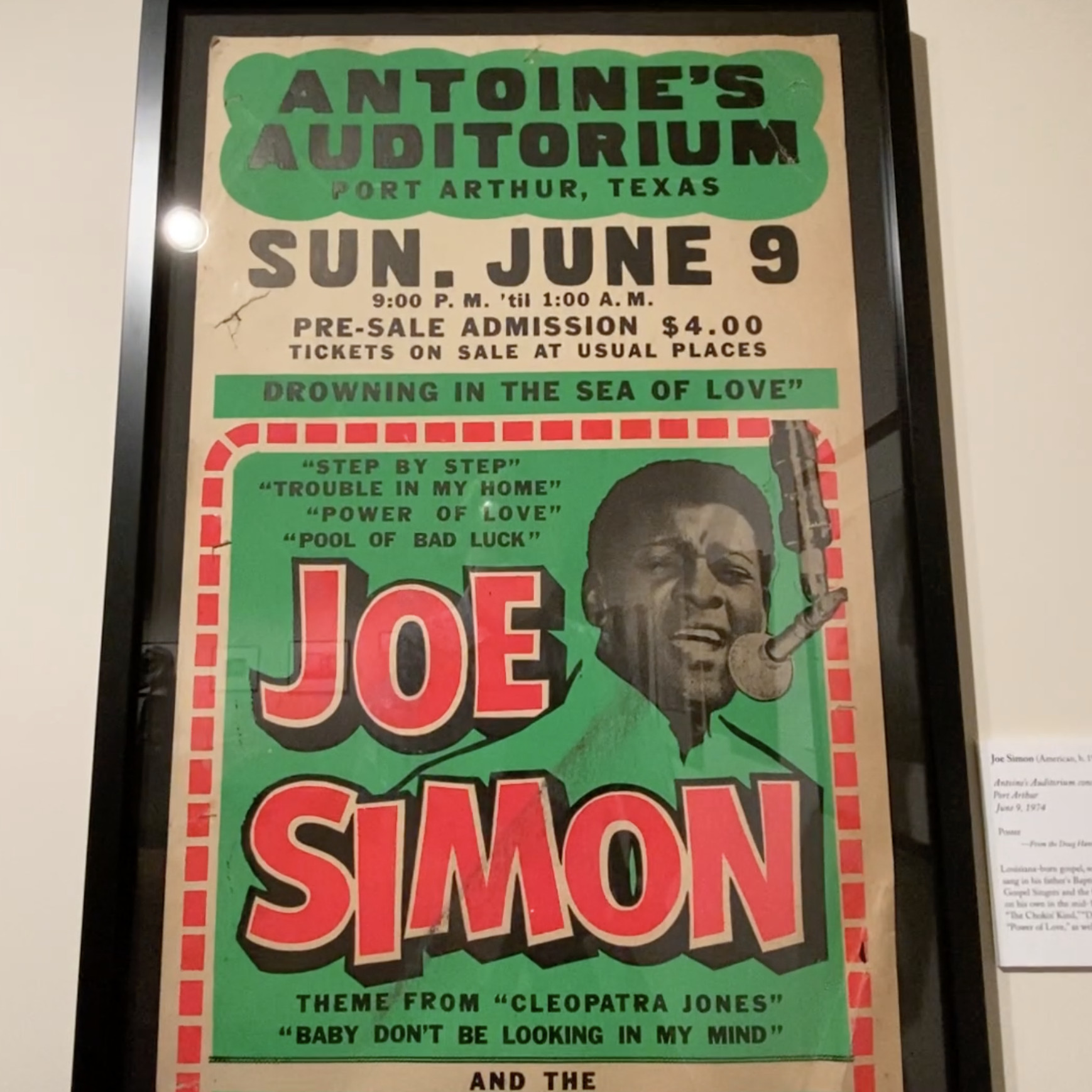 Photo of concert poster from Texas Music Collection