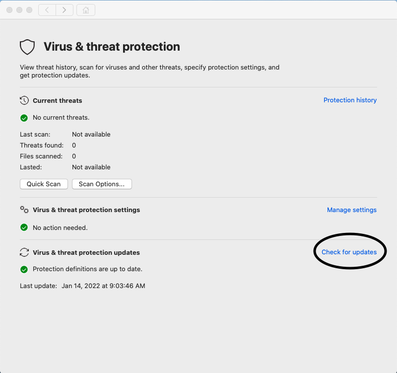 McAfee Security Screenshot