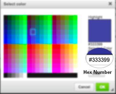 Color graphic of the hex format of CSS