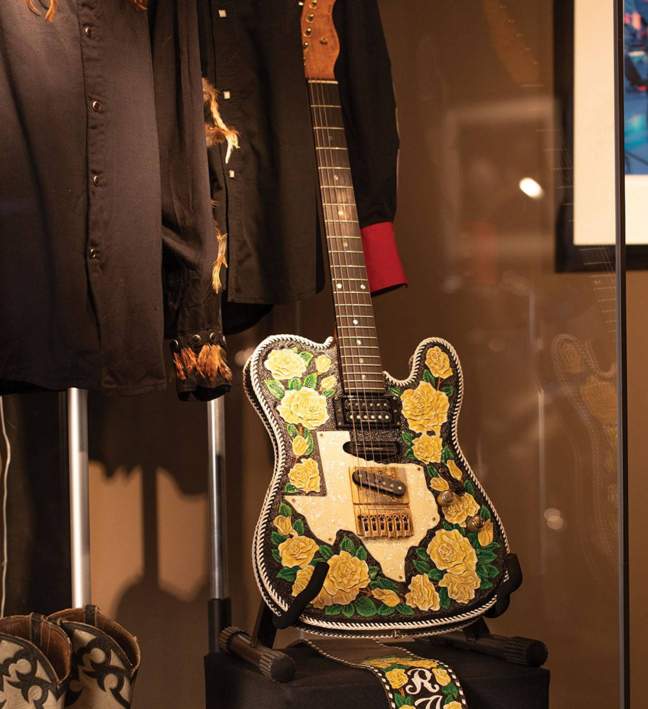guitar in display case