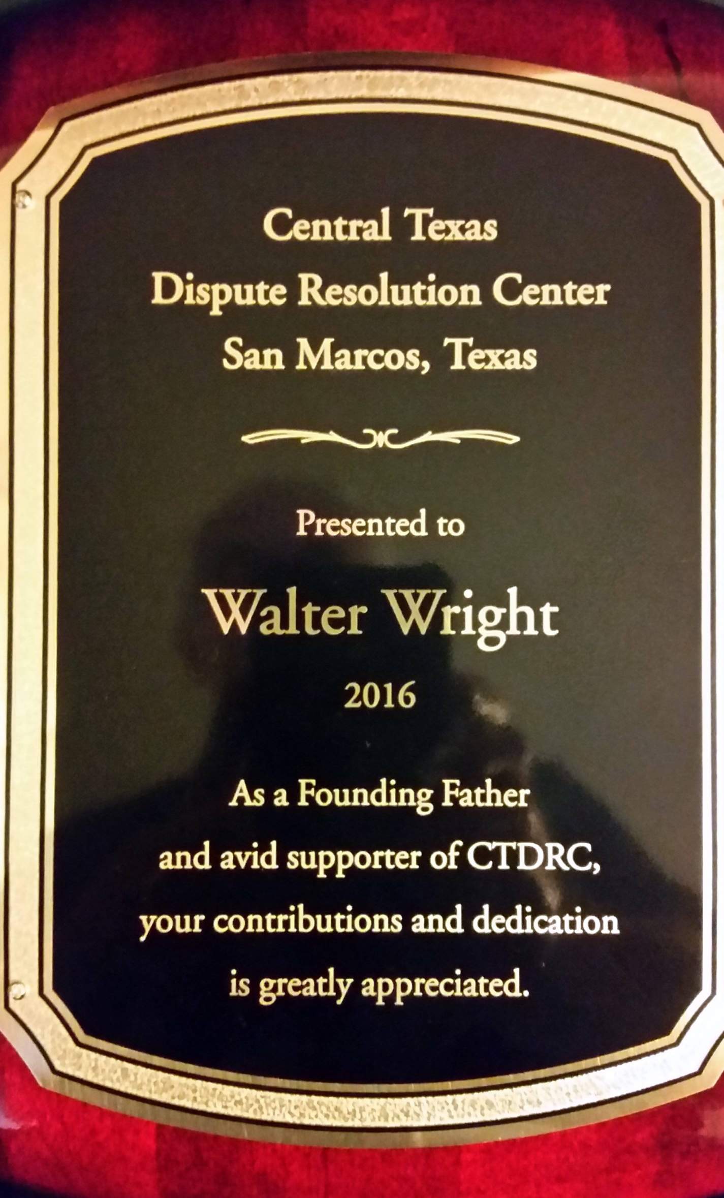 Dr. Walter Wright's Award