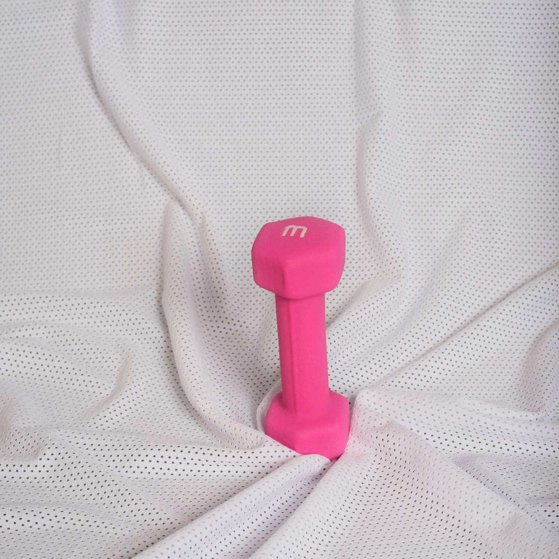 Student Work Pink Dumbell on a White Sheet