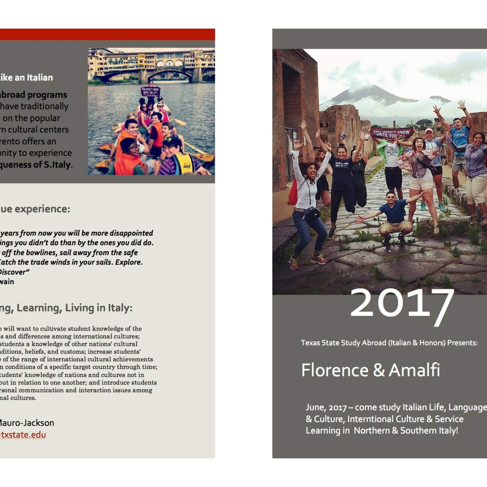 Study Abroad 2017 flyer