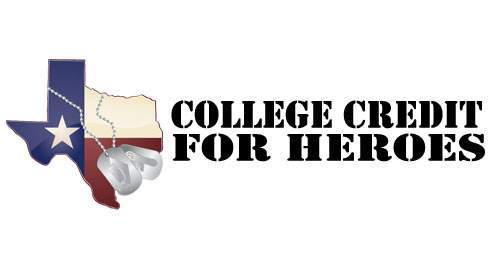 College Credit for Heroes logo with Texas 