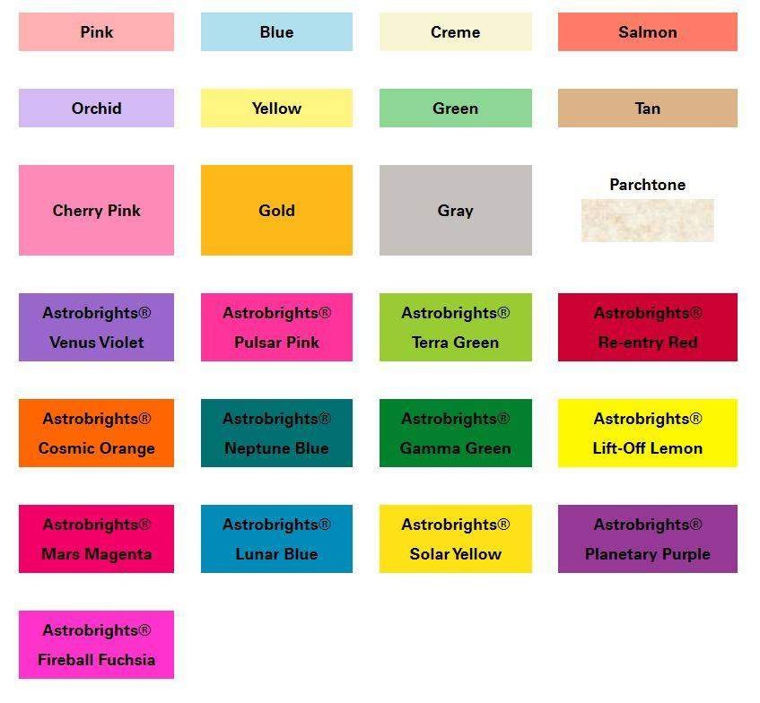 colored paper chart