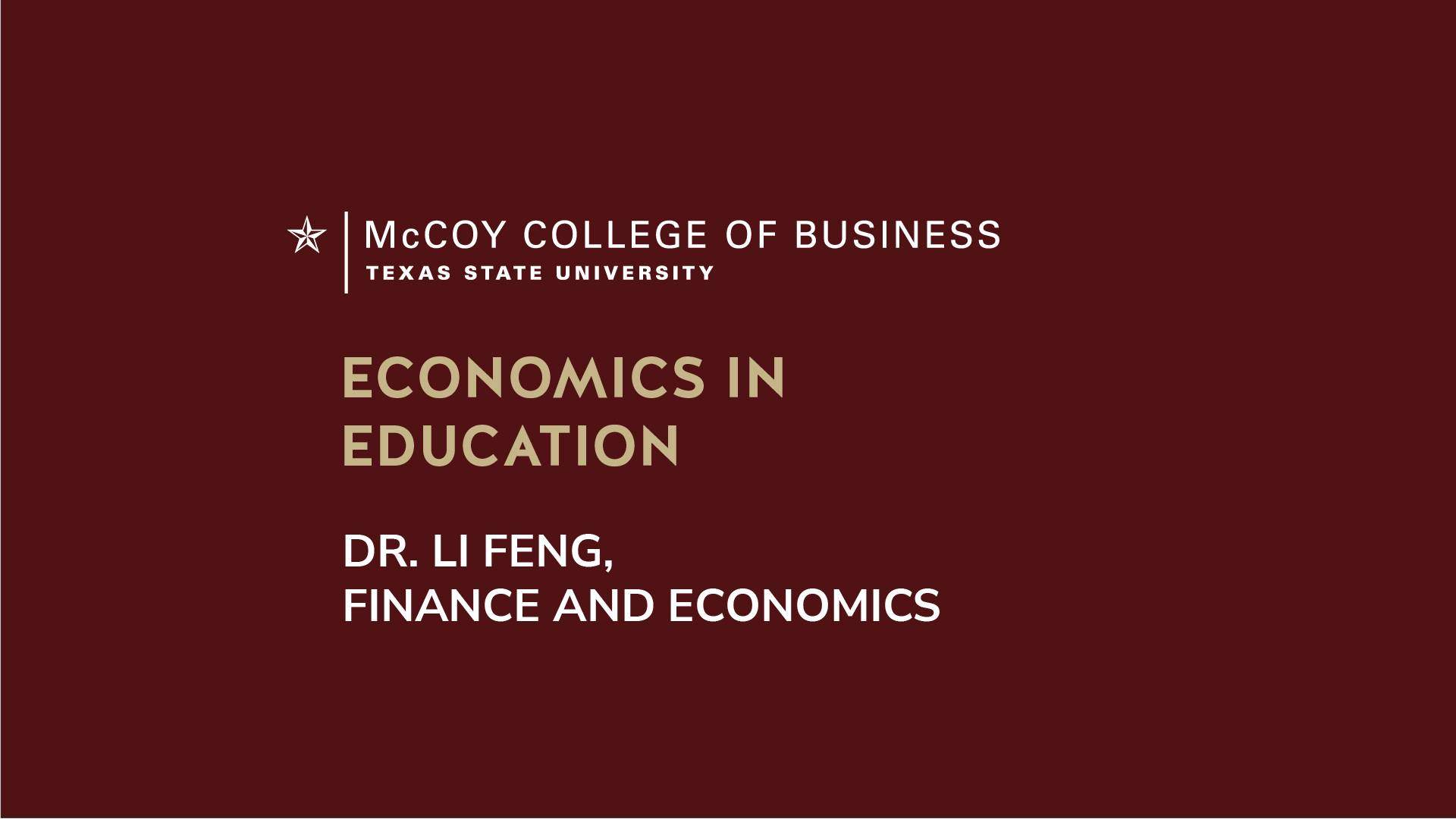Dr. Li Feng discusses her research on the economics of education