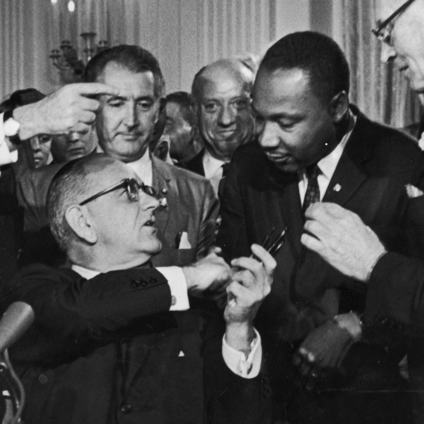 Martin Luther King Jr. and President Lyndon B. Johnson
