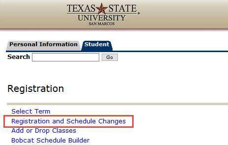 Student Self Service Student Tab Registration and Schedule Changes