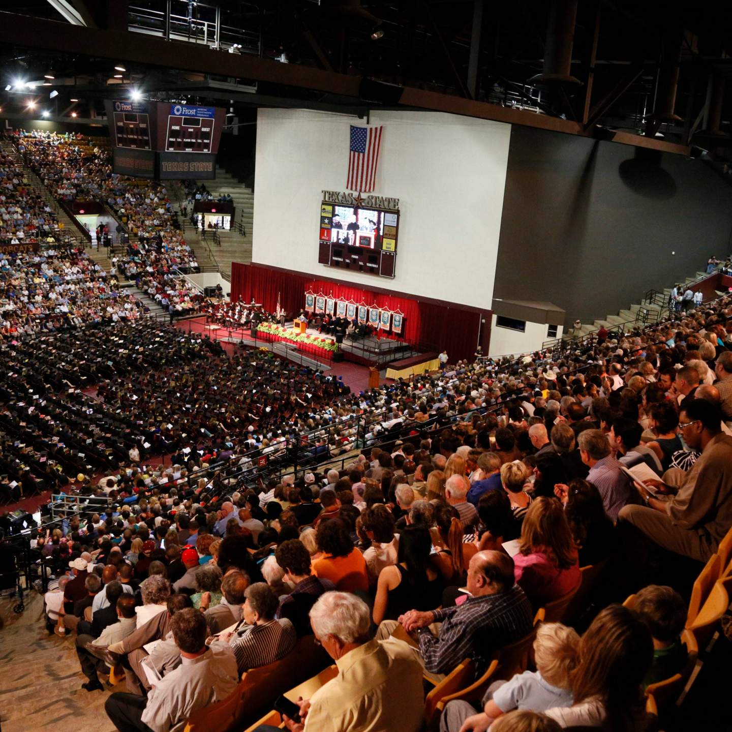 Bird's eye view of commencement ceremony 