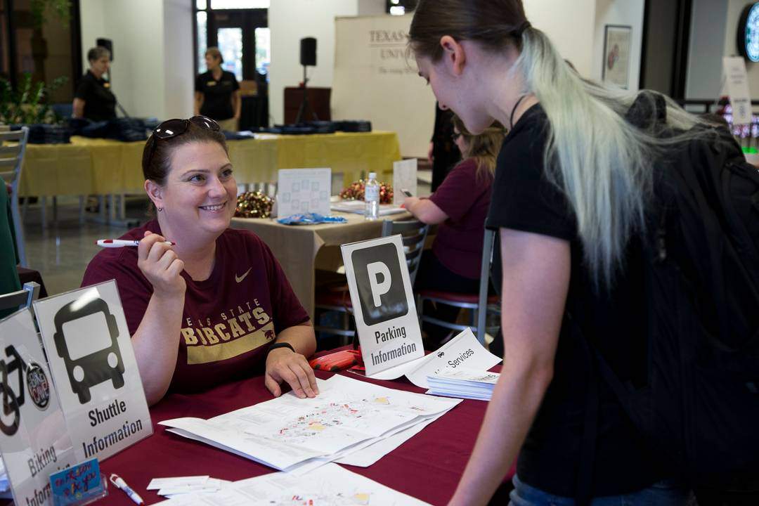 students at orientation during support services showcase