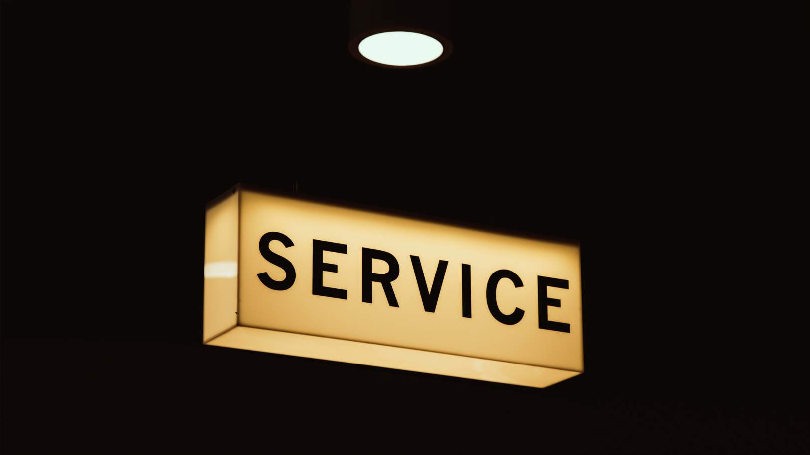 lit up service sign 