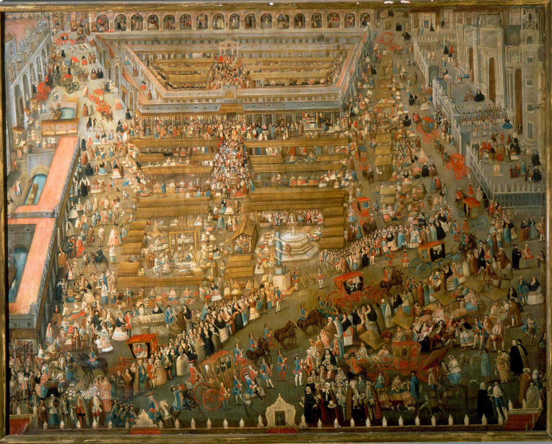 Plaza Mayor de la Ciudad de México, unknown artist, ca. 1766. Oil on canvas. Museo Nacional de Historia, Ciudad de México. Instituto Nacional de Antropología e Historia.