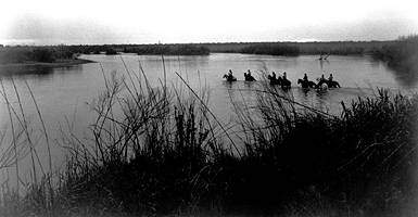black and white photograph of lake